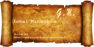 Gebei Mirandola névjegykártya